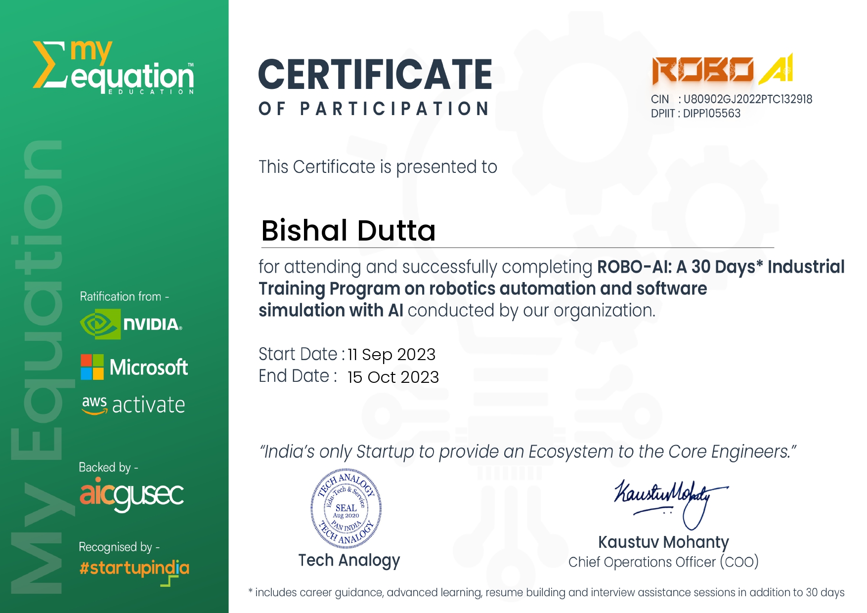 Robotics and AI Certification